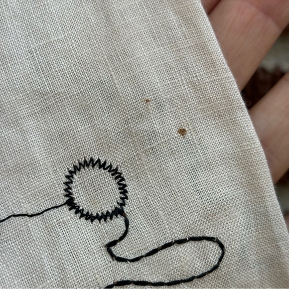 Saint Tropez West Linen Cream color black swirls 3/4 sleeve Blouse Shirt Sz 1X - Picture 6 of 10